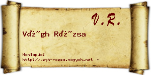 Végh Rózsa névjegykártya